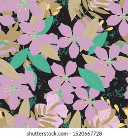 Flower pattern seamless bloom floral vectors 