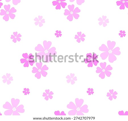 Flower pattern seamless. Cute pattern with colorful pink flowers. Cherry blossom. Floral wallpaper minimalist for design, textile, fabric, paper, wallpaper, scrapbooking, cards, wrapping, vector