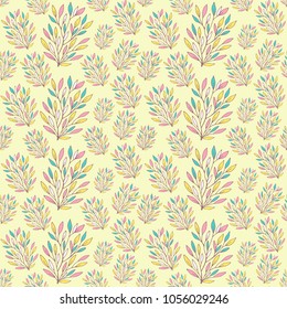 patrón floral sin fisuras en estilo doodle.  Suave, fondo floral primaveral.