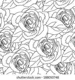 Coloring Page Roses Stock Vector (Royalty Free) 406456801