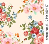 Flower Pattern, seamless floral pattern design ready for textile prints.pattern, flower, allover, design, watercolor, seamless, art, illustration, seamless pattern, colorful, textile design.