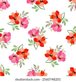 Flower Pattern, seamless floral pattern design ready for textile prints. pattern, flower, allover, design, watercolor, seamless, art, illustration, seamless