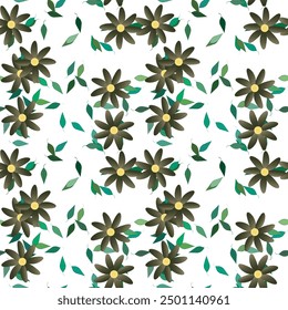 Patrón de flores, patrón sin fisuras, Vector de flores, fondo sin fisuras, Vector floral, fondo de flores, patrón ornamental, forma de hoja, fondos de la naturaleza, patrón de pétalos, silueta de hoja