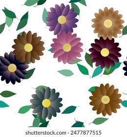 Patrón de flores, patrones sin fisuras, fondo de flores, textura de la hoja, verano de fondo, ramo de flores, patrones florales, Vector de flores, hoja aislada, diseño floral, abstracto de Vector