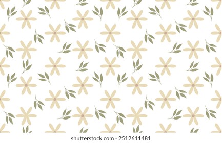 flower pattern seamless, silhouette of hibiscus flowers, hand drawn botanical	
