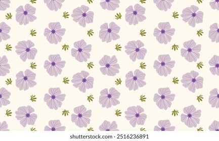 flower pattern seamless, silhouette of hibiscus flowers, hand drawn botanical.