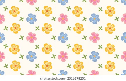 flower pattern seamless, silhouette of hibiscus flowers, hand drawn botanical.