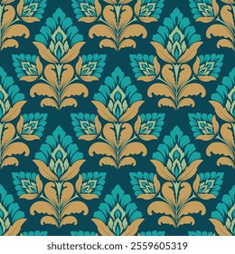 flower pattern seamless, silhouette of hibiscus flowers, hand drawn botanical.	