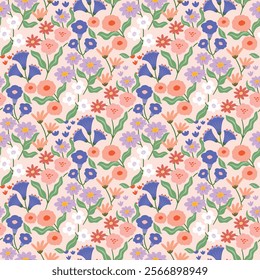 flower pattern seamless, silhouette of hibiscus flowers, hand drawn botanical.