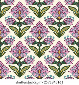 flower pattern seamless, silhouette of hibiscus flowers, hand drawn botanical