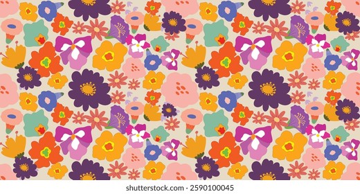 flower pattern seamless, silhouette of hibiscus flowers, hand drawn botanical.
