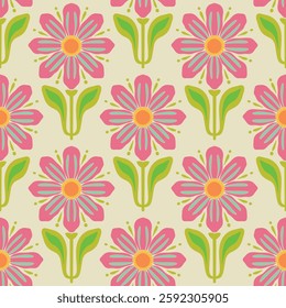 flower pattern seamless, silhouette of hibiscus flowers, hand drawn botanical.
