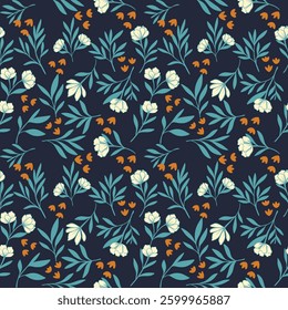 flower pattern seamless, silhouette of hibiscus flowers, hand drawn botanical.