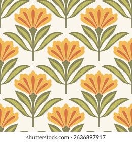 flower pattern seamless, silhouette of hibiscus flowers, hand drawn botanical.