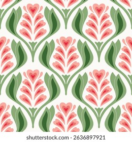 flower pattern seamless, silhouette of hibiscus flowers, hand drawn botanical.
