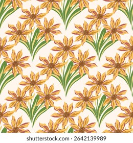 flower pattern seamless, silhouette of hibiscus flowers, hand drawn botanical.
