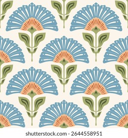 flower pattern seamless, silhouette of hibiscus flowers, hand drawn botanical.