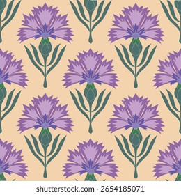 flower pattern seamless, silhouette of hibiscus flowers, hand drawn botanical.