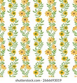flower pattern seamless, silhouette of hibiscus flowers, hand drawn botanical.