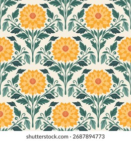 flower pattern seamless, silhouette of hibiscus flowers, hand drawn botanical.
