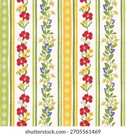 flower pattern seamless, silhouette of hibiscus flowers, hand drawn botanical.