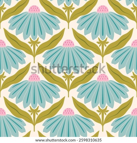 flower pattern seamless, silhouette of hibiscus flowers, hand drawn botanical.
