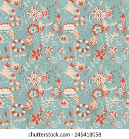 Flower pattern, seamless texture. Endless floral pattern. Can be used for wallpaper, pattern, backdrop, surface textures. Full color seamless floral background