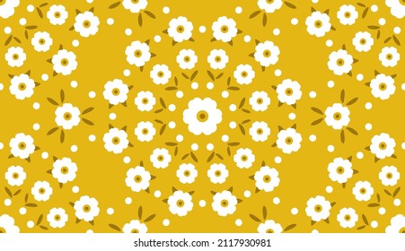 Flower Pattern - Seamless Vector Background