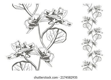 Flower pattern seamless vector background. Floral design illustration for textile, fabric, paper print or wallpaper.