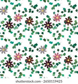 Padrão de flores, vetor de padrão sem costura, plano de fundo de folhas, natureza de fundos, fundos de vetor, vetor floral, vetor de flores, buquê de flores, padrão de ornamento, padrão floral