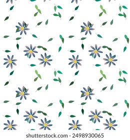 Patrón de flores, Vector de patrón sin fisuras, Vector de adorno, primavera de flores, patrón ornamental, hojas aisladas, patrón de pétalos, diseño floral, flores aisladas, fondo de pétalos