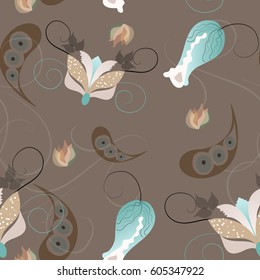 Flower pattern seamless. Vector stock.