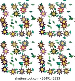 Flower pattern, seamless wallpaper, leaf background, floral patterns, ornaments vector, ornamental pattern, vector backgrounds, petals background, leafs isolated, vector flowers