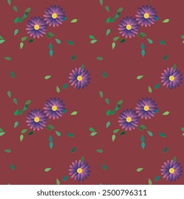 Patrón de flores, Fondo de pantalla sin costuras, Vector de adorno, primavera de flores, patrones sin costuras, fondos de Vector, patrón de hojas, diseño floral, fondo de pétalos, flores aisladas