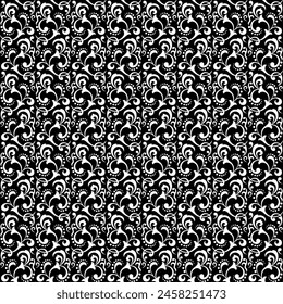 Flower pattern. Seamless white and black ornament. Graphic vector background. Ornament for fabric, wallpaper, packaging.