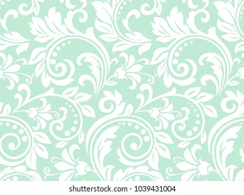 Flower pattern. Seamless white and blue ornament. Graphic background. Ornament for fabric, wallpaper, packaging