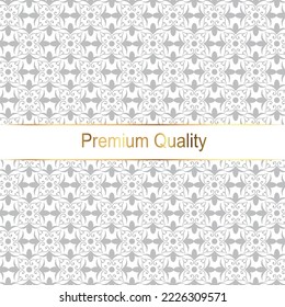Flower pattern. Seamless white and gray ornament. Graphic vector background. Ornament for fabric, wallpaper, packaging.