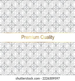 Flower pattern. Seamless white and gray ornament. Graphic vector background. Ornament for fabric, wallpaper, packaging.