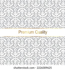 Flower pattern. Seamless white and gray ornament. Graphic vector background. Ornament for fabric, wallpaper, packaging.