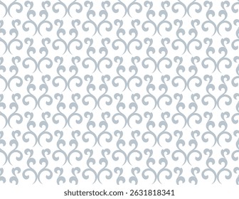 Flower pattern. Seamless white and gray ornament. Graphic vector background