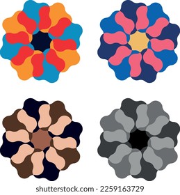 Flower pattern set with trending colors. Exotic design for paper, cover, fabric, interior decor , tablecloth, dress, skirt, napkin.