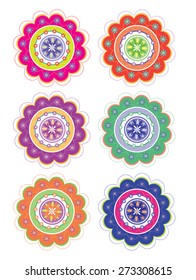 Flower pattern set (vector)