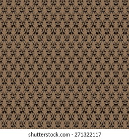 Flower pattern in shades of brown, antique wallpaper. Vector illustration.