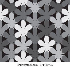 Flower pattern in shades of grey