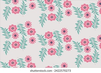 Flower Pattern for Sheets etc. - Vintage cute and cool seamless ditsy wild flowers pattern - All over floral colorful daisy print - 