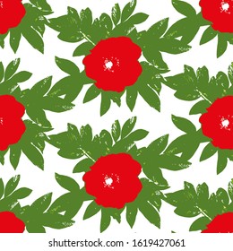 Flower pattern. Silhouette of a rose on a white background.