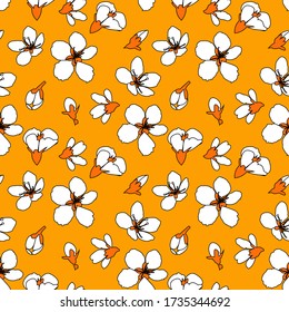 Flower pattern. Spring flowers. Textile pattern.