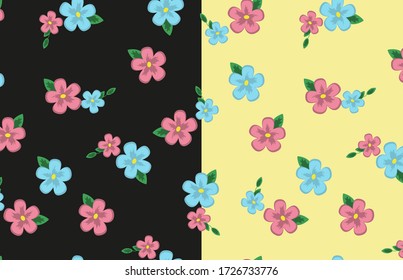 
Patrón de flores. Ilustración vectorial de material. Para textiles, prendas de vestir, papel envasado, postales