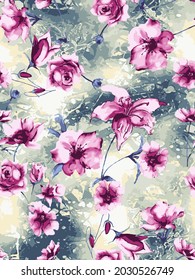 flower pattern textile design illustration