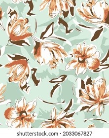 flower pattern textile design illustration